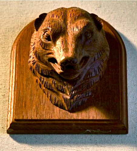 Hand-carved grizzly bear