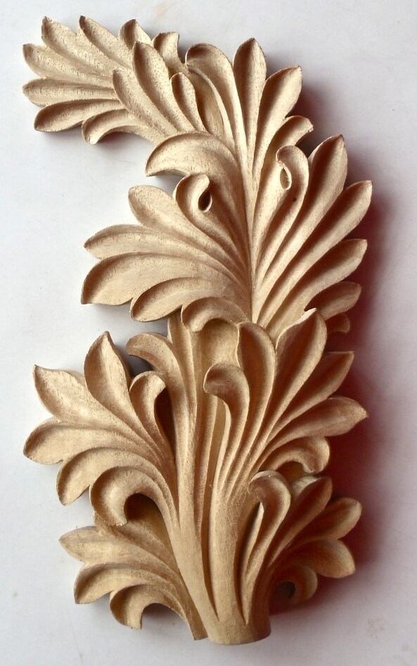 Romanesque-style acanthus leaf woodcarving by Agrell Architectural Carving