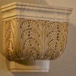 Byzantine-style capital hand-carved in wood by Agrell Architectural Carving.