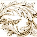 Acanthus scroll design for Hampton Court Palace by Adam Thorpe