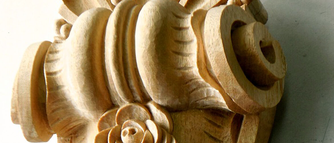 Detail of French Versailles-style bracket hand-carved by Agrell Architectural Carving.