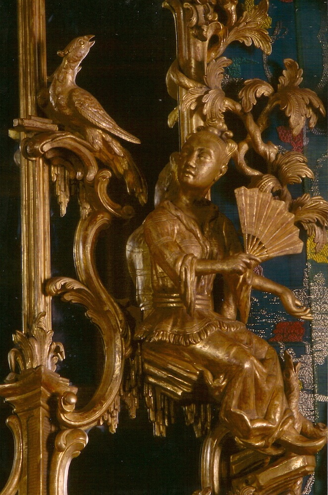 Detail of a gilded Rococo overmantle