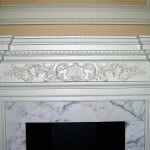 Detail of fireplace frieze at Fulham Palace