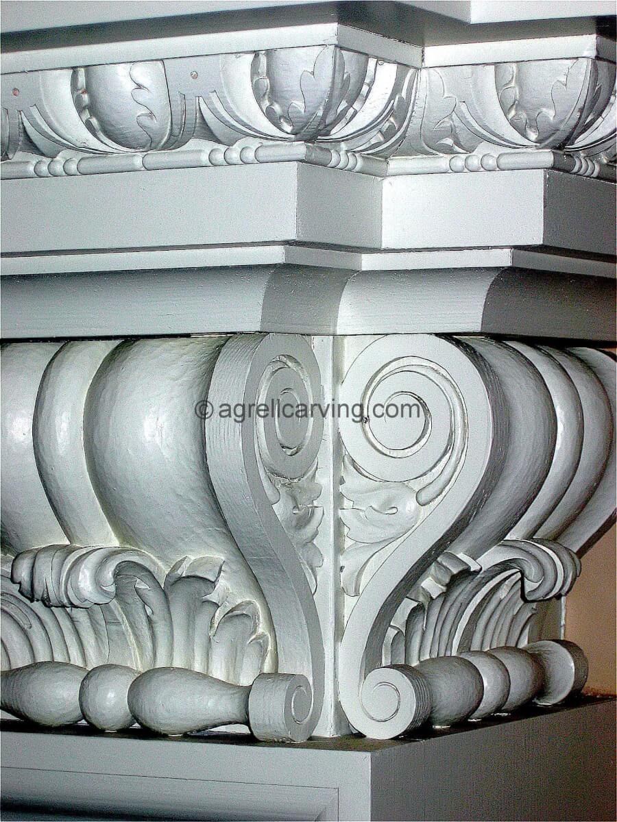 Detail of fireplace brackets or corbels