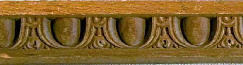 Wood-carved French-style egg and leaf moulding by Agrell Architectural Carving.