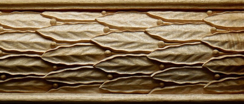 18th century-style laurel leaf moulding by Agrell Architectural Carving.