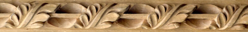 Wood-carved leaf and pin moulding by Agrell Architectural Carving.