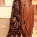 Hand-carved walnut swags