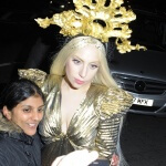 Lady Gaga in a headpiece hand-carved by Agrell Architectural Carving