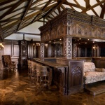 Bar with hand-carved decoration at Malinard Manor