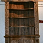 Baroque-style walnut bookcase, built and hand-carved by Agrell Architectural Carving