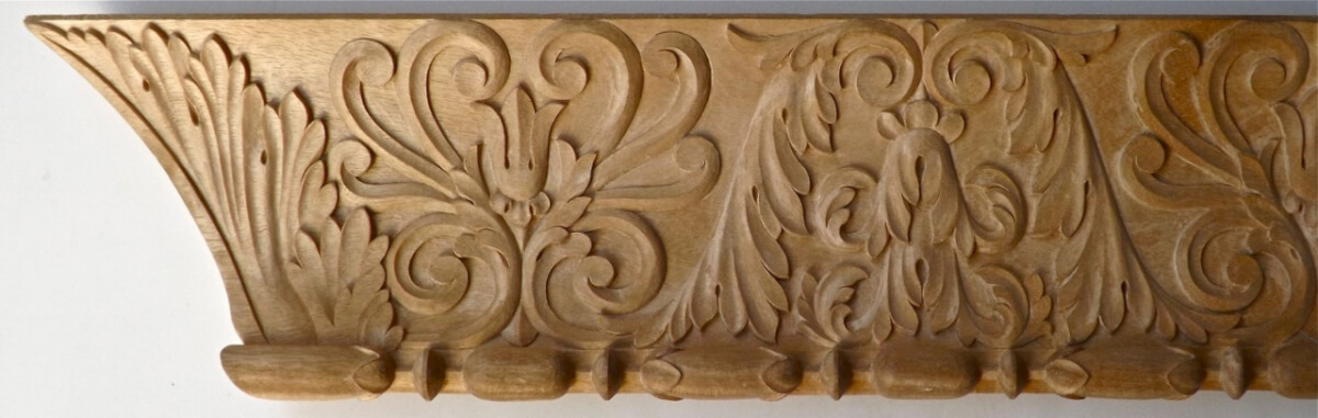 Neoclassical-style wood moulding hand-carved by Agrell Architectural Carving