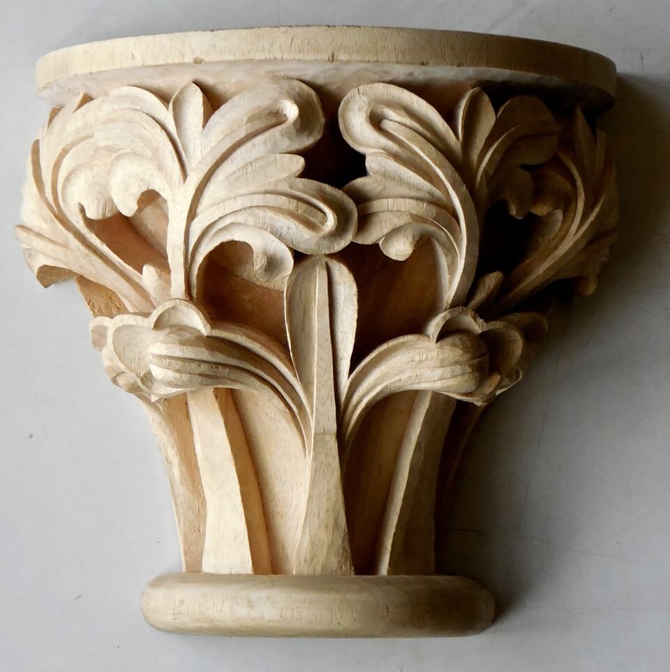 Carved wood Gothic capital