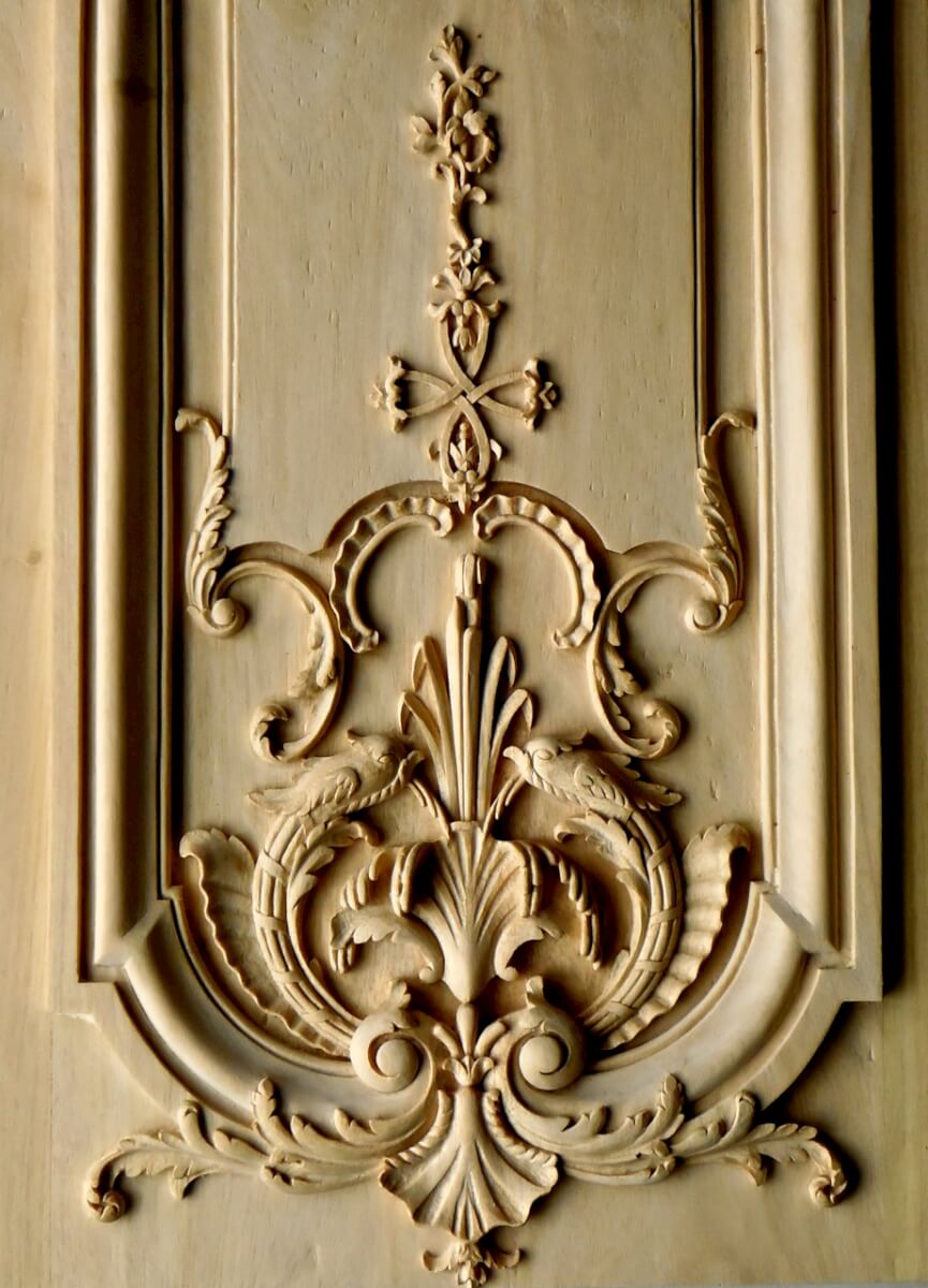 French-style boiserie panel woodcarving