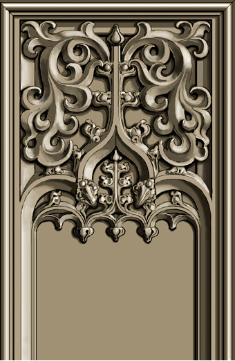 Detail: Gothic panel woodcarving