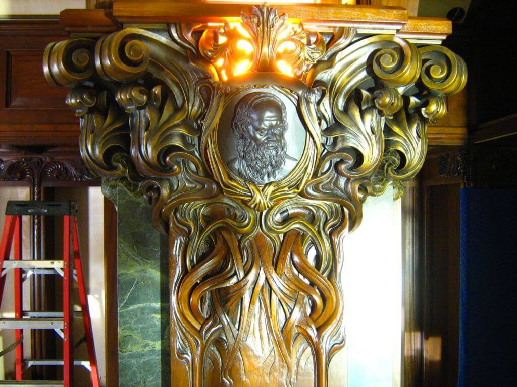 Art Nouveau capital, cast in bronze and polished