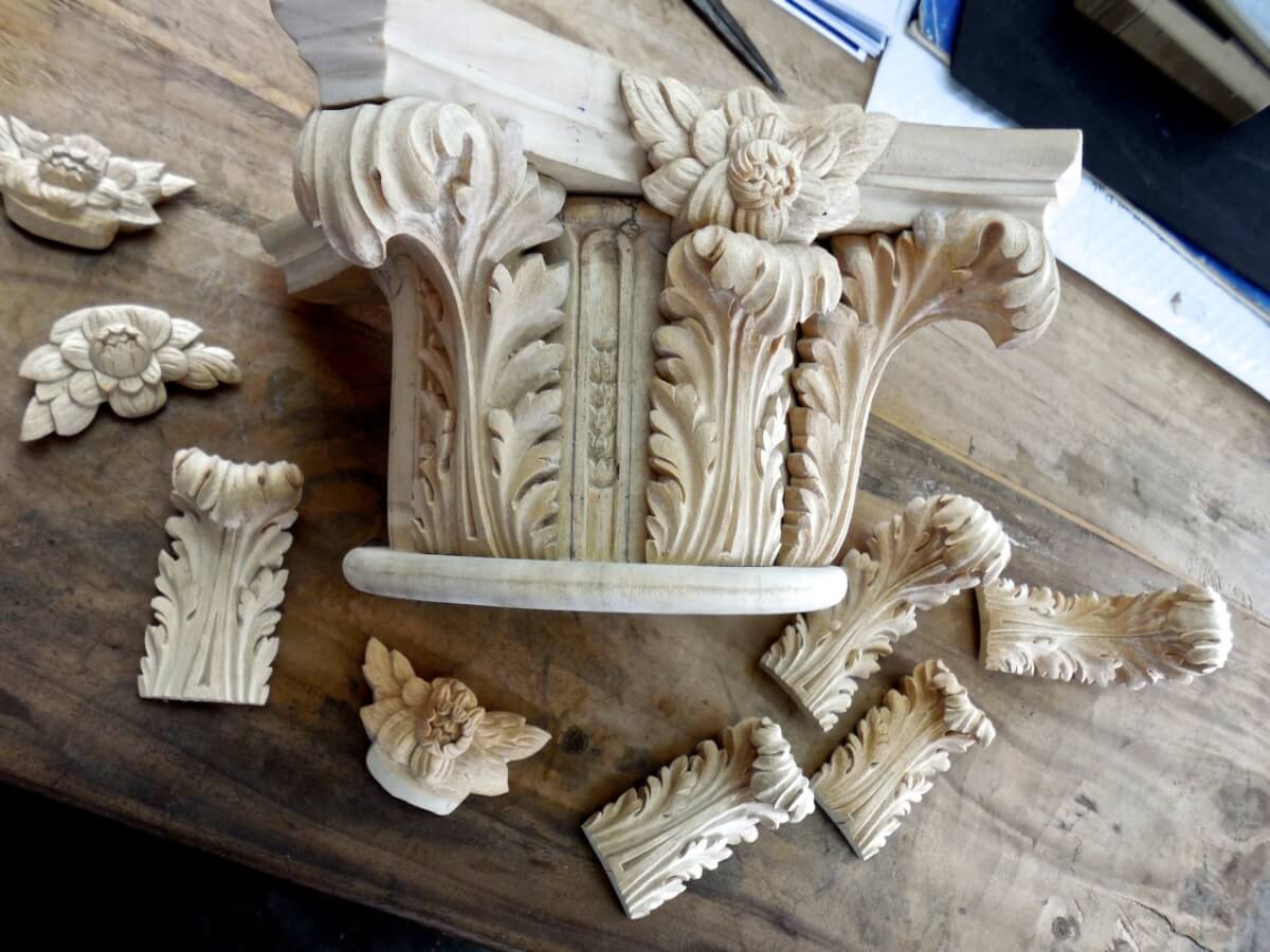 Unfinished hand carved French Versailles pilaster